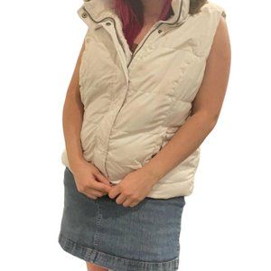 green tea size xl white puff coat vest